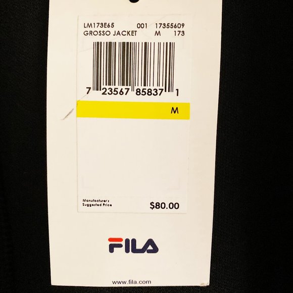 NWT Black Fila Grosso Track Jacket - Picture 3 of 4